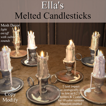 Second Life Marketplace - Ella's Melted Candlesticks